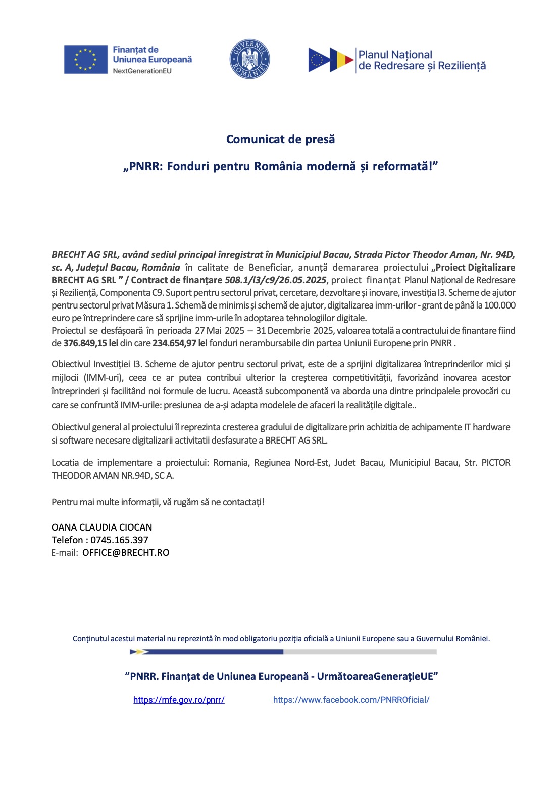 Official Announcement